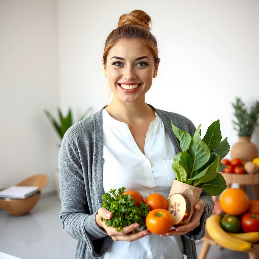 Zufriedene Diabetikerin nach erfolgreicher Ernährungsumstellung